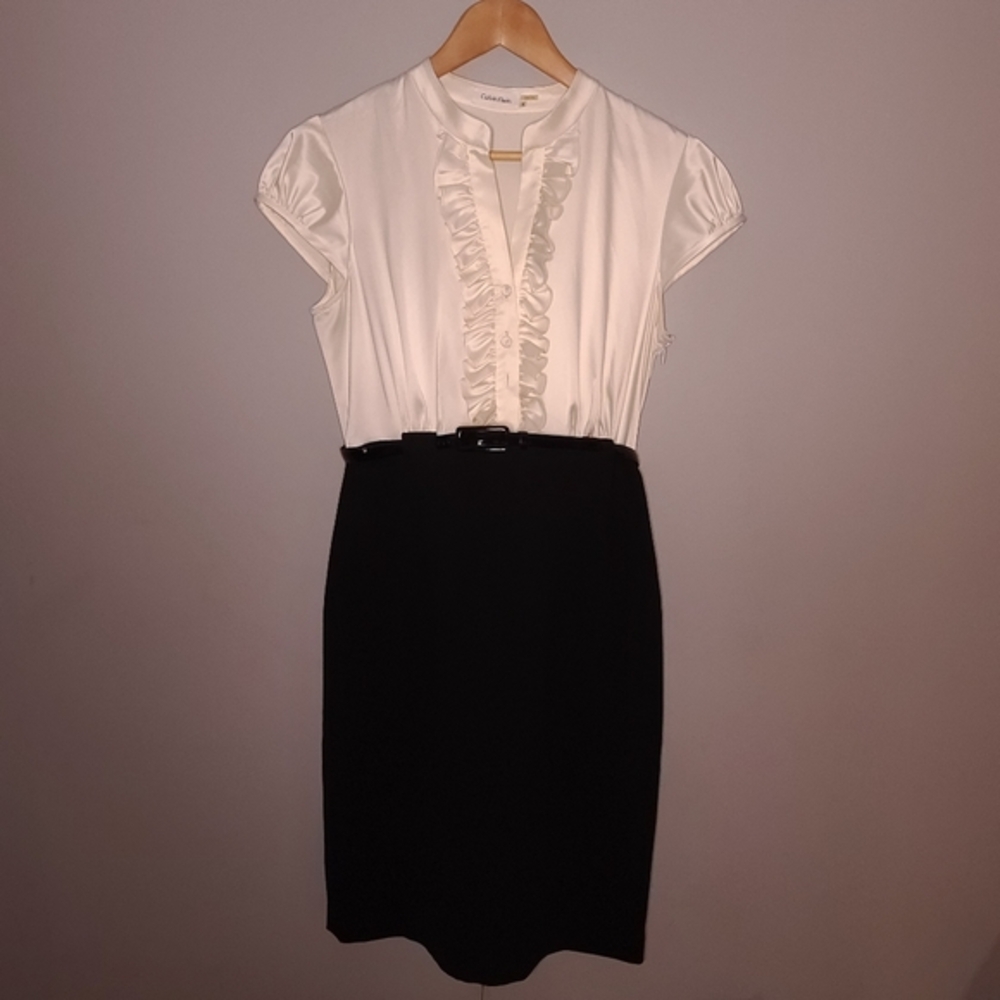 Calvin Klein cream and black‎ dress size 8